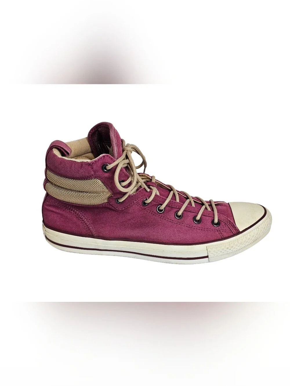 Converse Chuck Taylor All Star High Street Burgundy Maroon Tan Sneakers Men's 12